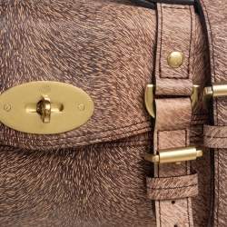 Mulberry Brown/Black Calfhair Print Leather Mini Alexa Top Handle Bag
