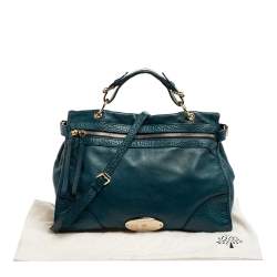 Pre Owned Mulberry Dark Teal Green Leather Taylor Top Handle Bag