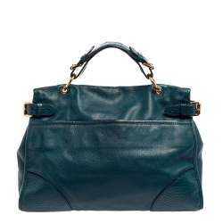 Pre Owned Mulberry Dark Teal Green Leather Taylor Top Handle Bag