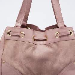 Pre Owned Mulberry Pink Leather Drawstring Shoulder Bag