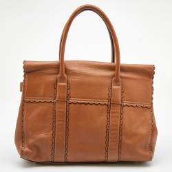 Pre Owned Mulberry Brown Leather Cookie Bayswater Satchel