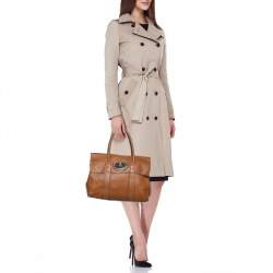 Pre Owned Mulberry Brown Leather Cookie Bayswater Satchel