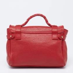 Pre Owned Mulberry Red Leather Mini Alexa Top Handle Bag