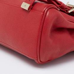 Pre Owned Mulberry Red Leather Mini Alexa Top Handle Bag