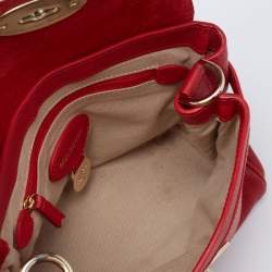 Pre Owned Mulberry Red Leather Mini Alexa Top Handle Bag