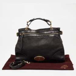 Pre Owned Mulberry Black Nubuck and Leather Taylor Top Handle Bag