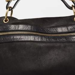 Pre Owned Mulberry Black Nubuck and Leather Taylor Top Handle Bag