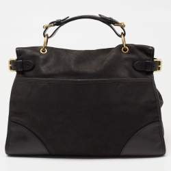 Pre Owned Mulberry Black Nubuck and Leather Taylor Top Handle Bag