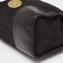 Pre Owned Mulberry Black Nubuck and Leather Taylor Top Handle Bag
