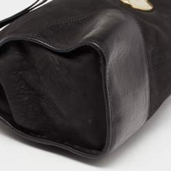 Pre Owned Mulberry Black Nubuck and Leather Taylor Top Handle Bag