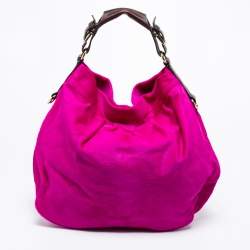 Pre Owned Mulberry Magenta/Brown Calf Hair and Leather Mitzy Hobo