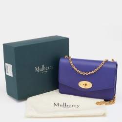 Pre Owned Mulberry Indigo Blue Leather Small Lily Chain Shoulder Bag