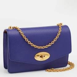 Pre Owned Mulberry Indigo Blue Leather Small Lily Chain Shoulder Bag