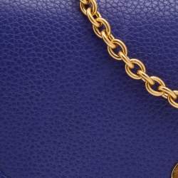 Pre Owned Mulberry Indigo Blue Leather Small Lily Chain Shoulder Bag