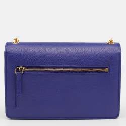Pre Owned Mulberry Indigo Blue Leather Small Lily Chain Shoulder Bag