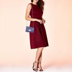 Pre Owned Mulberry Indigo Blue Leather Small Lily Chain Shoulder Bag