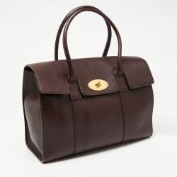 Pre Owned Mulberry Burgundy Leather Bayswater Satchel