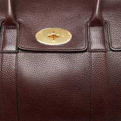 Pre Owned Mulberry Burgundy Leather Bayswater Satchel