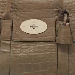 Mulberry Grey Pebbled Leather Bayswater Satchel