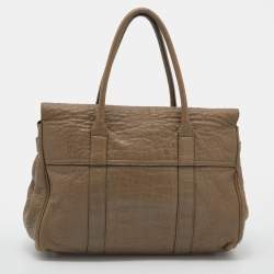 Mulberry Grey Pebbled Leather Bayswater Satchel