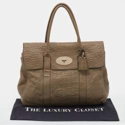 Mulberry Grey Pebbled Leather Bayswater Satchel