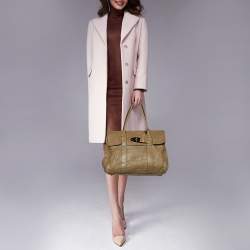 Mulberry Grey Pebbled Leather Bayswater Satchel