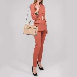 Pre Owned Mulberry Beige Leather Small Bayswater Satchel