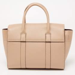 Pre Owned Mulberry Beige Leather Small Bayswater Satchel