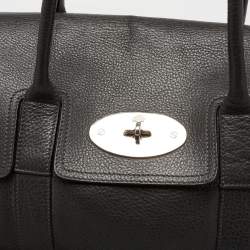 Pre Owned Mulberry Dark Grey Leather Bayswater Satchel