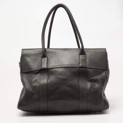 Pre Owned Mulberry Dark Grey Leather Bayswater Satchel