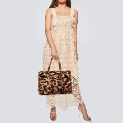 Pre Owned Mulberry Brown Leopard Print Pony Hair Bayswater Satchel