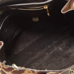 Pre Owned Mulberry Brown Leopard Print Pony Hair Bayswater Satchel