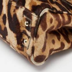 Pre Owned Mulberry Brown Leopard Print Pony Hair Bayswater Satchel