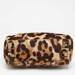 Pre Owned Mulberry Brown Leopard Print Pony Hair Bayswater Satchel