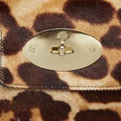 Pre Owned Mulberry Brown Leopard Print Pony Hair Bayswater Satchel