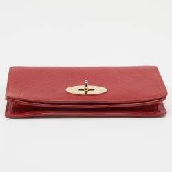 Pre Owned Mulberry Red Leather Bayswater Chain Clutch