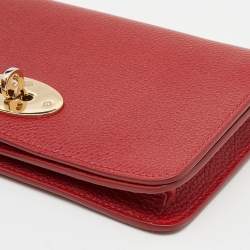 Pre Owned Mulberry Red Leather Bayswater Chain Clutch