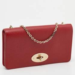 Pre Owned Mulberry Red Leather Bayswater Chain Clutch