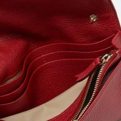 Pre Owned Mulberry Red Leather Bayswater Chain Clutch