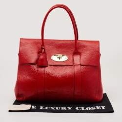 Pre Owned Mulberry Red Patent Leather Bayswater Satchel