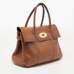 Pre Owned Mulberry Brown Croc Embossed Leather Bayswater Satchel