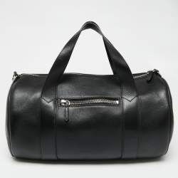 Mulberry Black Leather Round Ended Duffel Bag