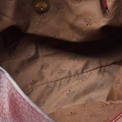 Mulberry Burgundy Grained Leather Polly Push Lock Top Handle Bag