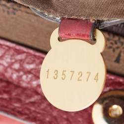 Mulberry Burgundy Grained Leather Polly Push Lock Top Handle Bag