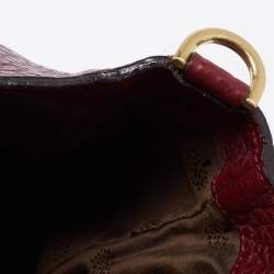 Mulberry Burgundy Grained Leather Polly Push Lock Top Handle Bag
