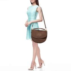 Mulberry Dark Brown Suede and Leather Effie Satchel