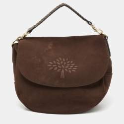 Mulberry Dark Brown Suede and Leather Effie Satchel