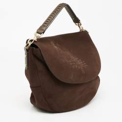 Mulberry Dark Brown Suede and Leather Effie Satchel