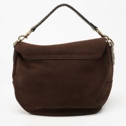 Mulberry Dark Brown Suede and Leather Effie Satchel