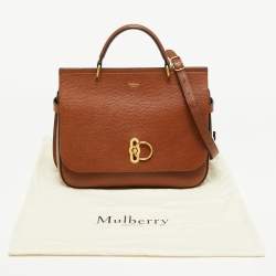 Pre Owned Mulberry Tan Leather Amberley Top Handle Bag